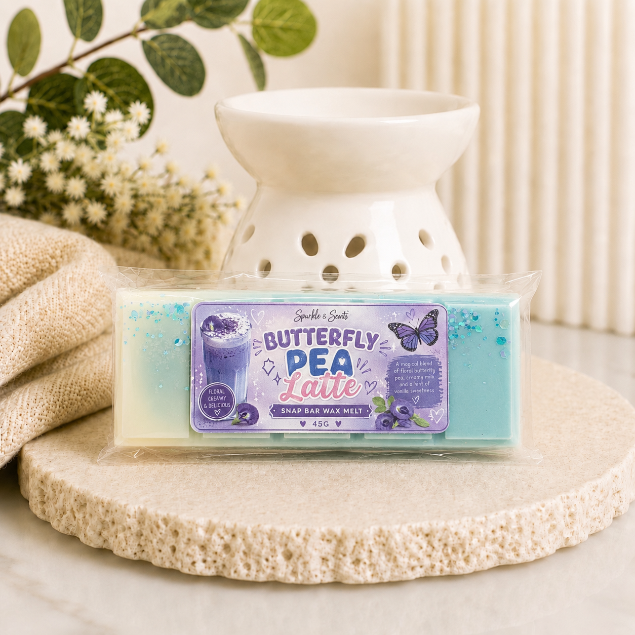 Butterfly Pea Latte Snap Bar Wax Melt