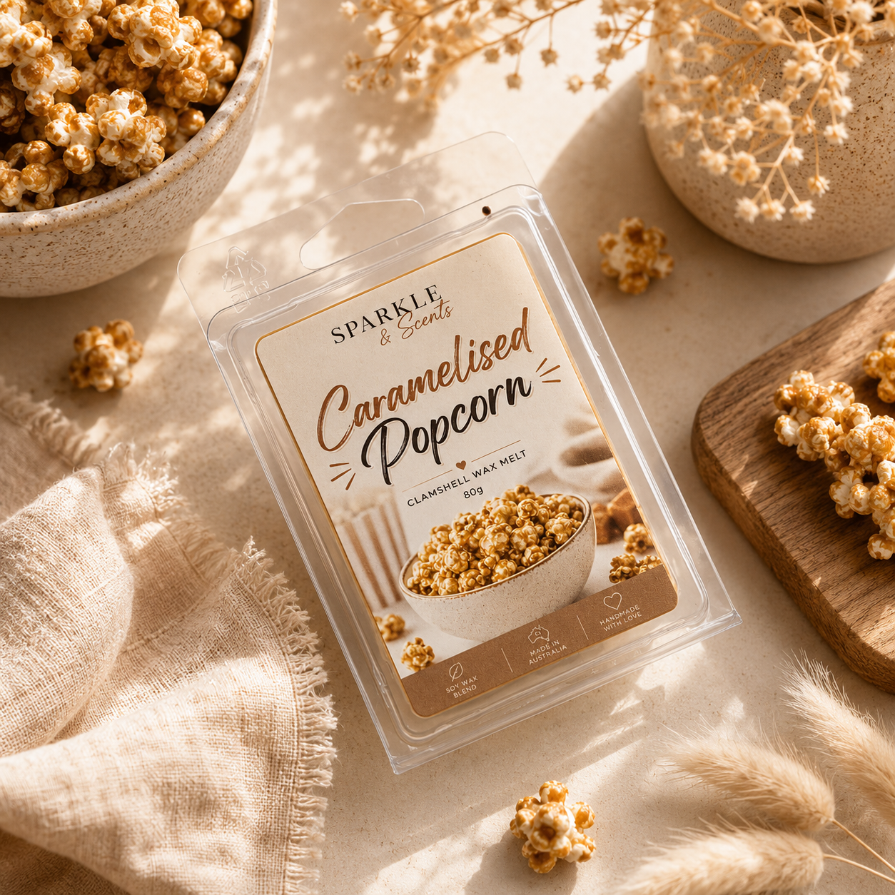 Caramelised Popcorn Clamshell Wax Melt