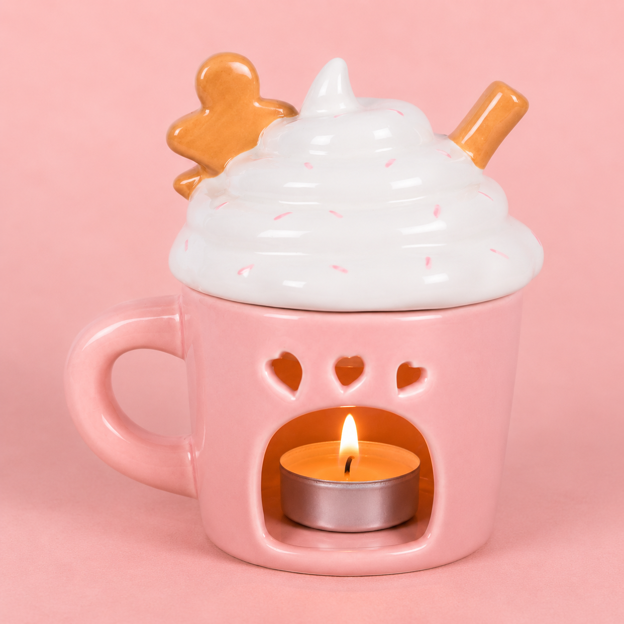 Pink Gingerbread Latte Tealight Wax Melt Warmer