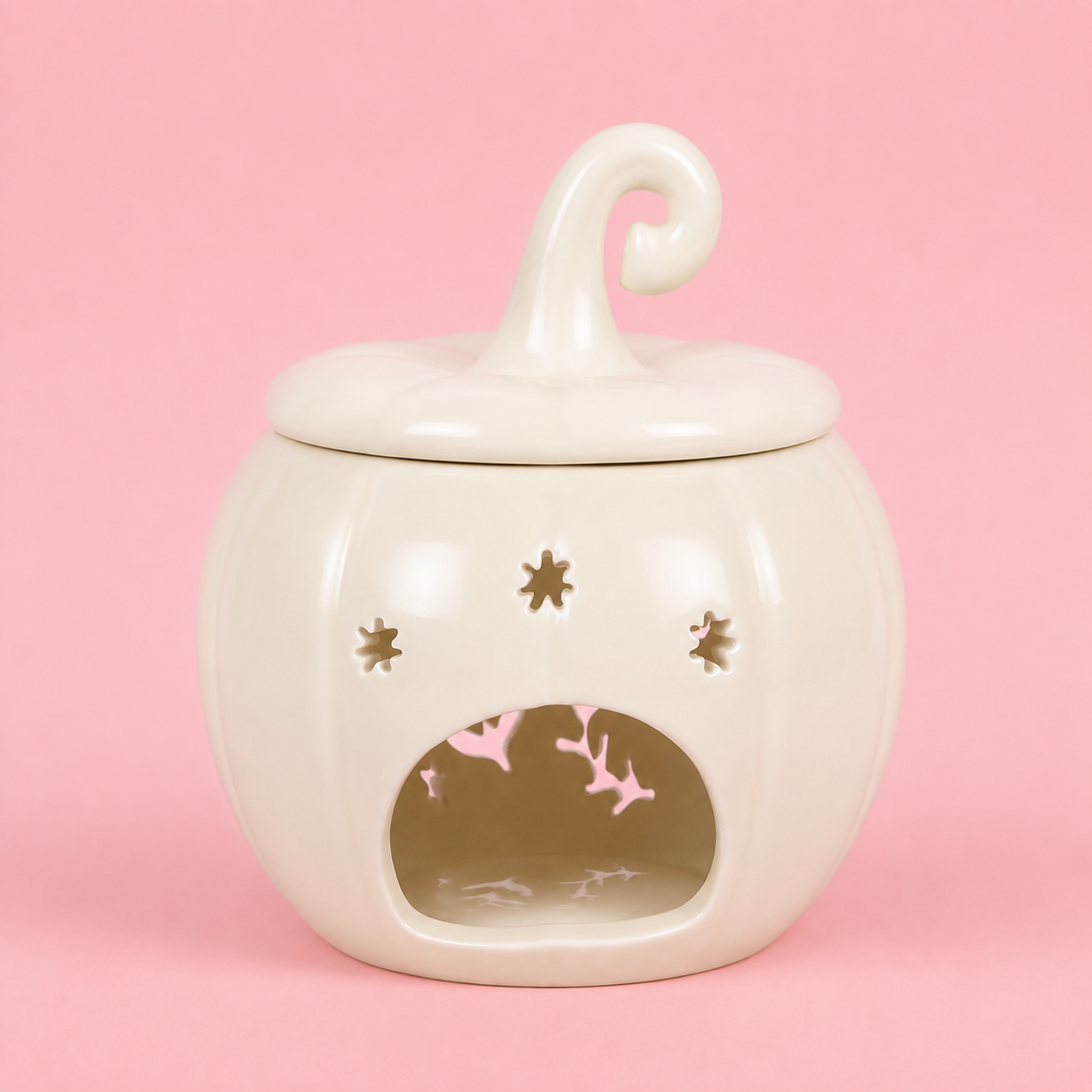Cream Folk Pumpkin Tealight Wax Melt Warmer