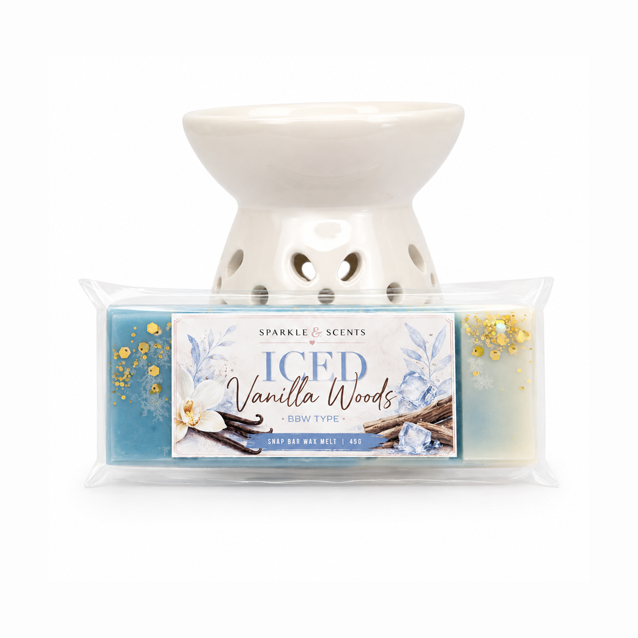 Iced Vanilla Woods BBW Type Snap Bar Wax Melt