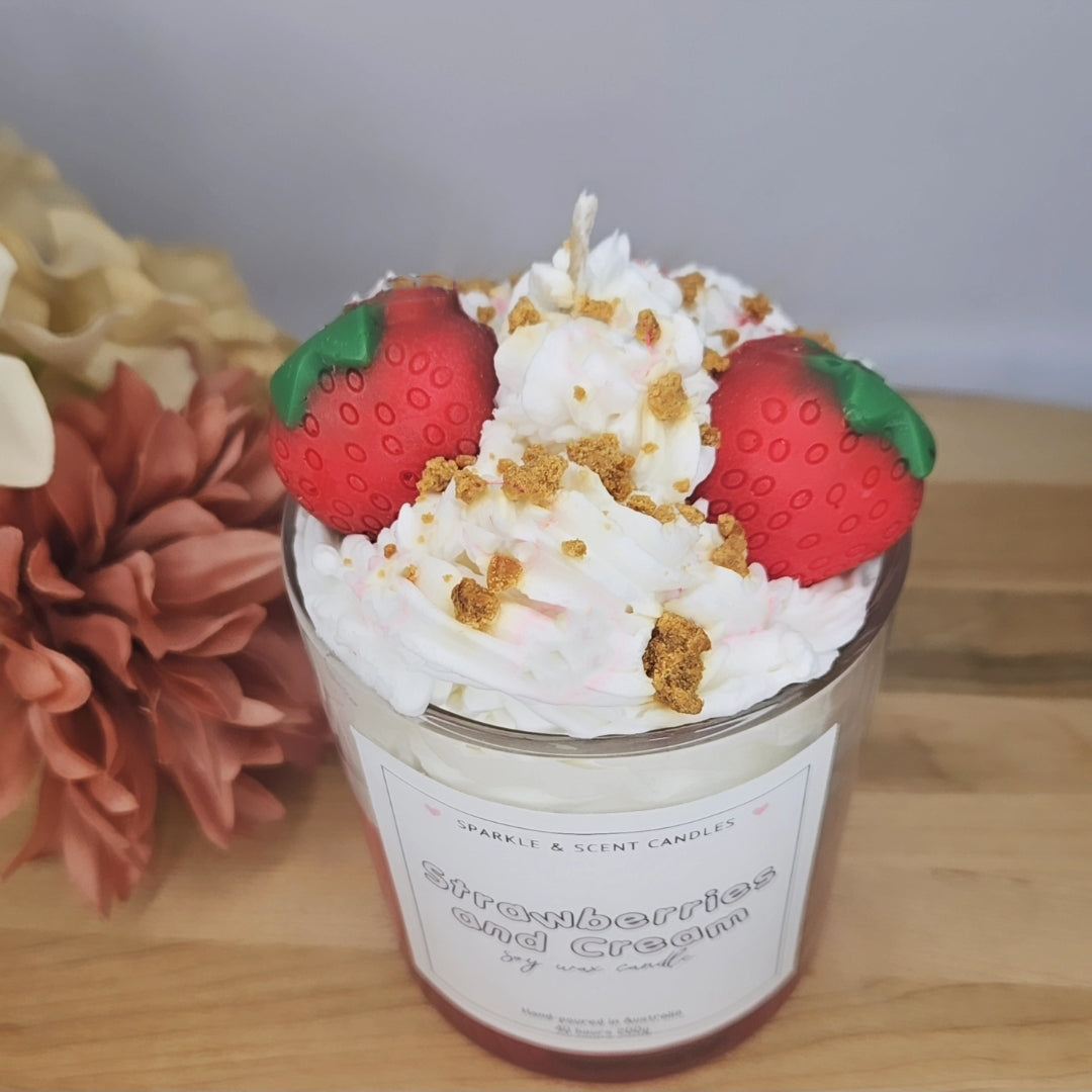 Strawberries and Cream Dessert Soy Candle