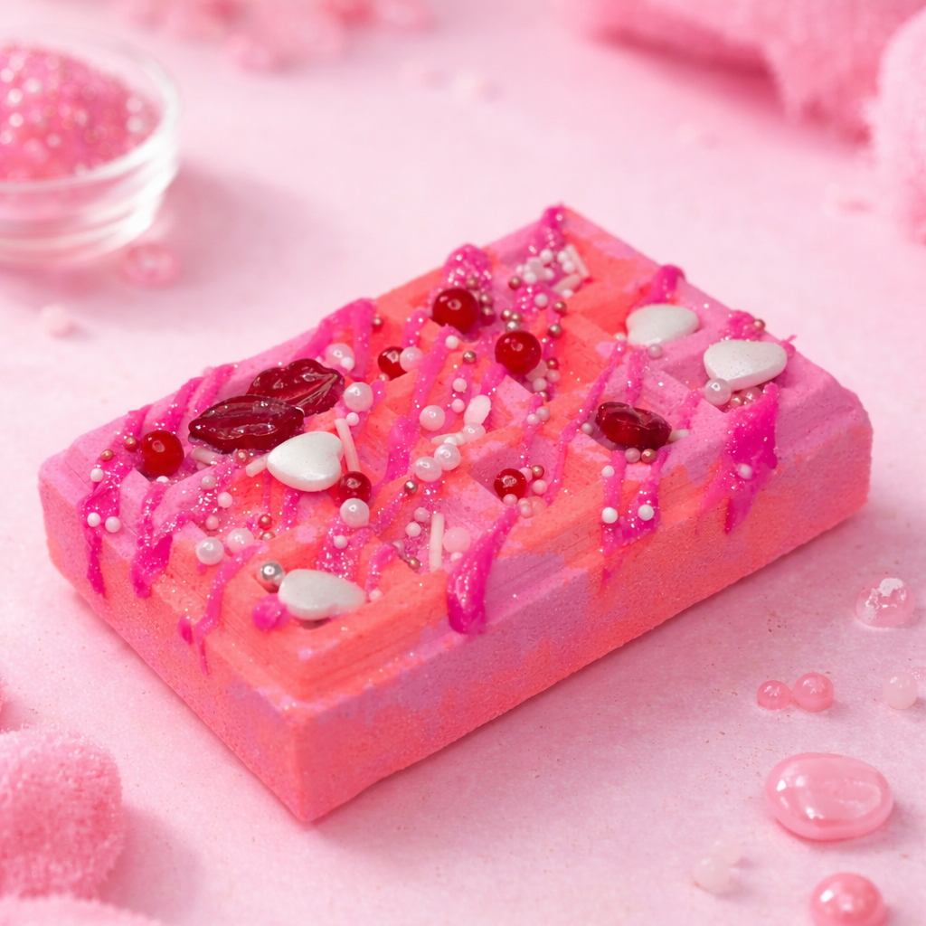 Lychee Guaba Sorbet Waffle Bath Bomb ~ Medium