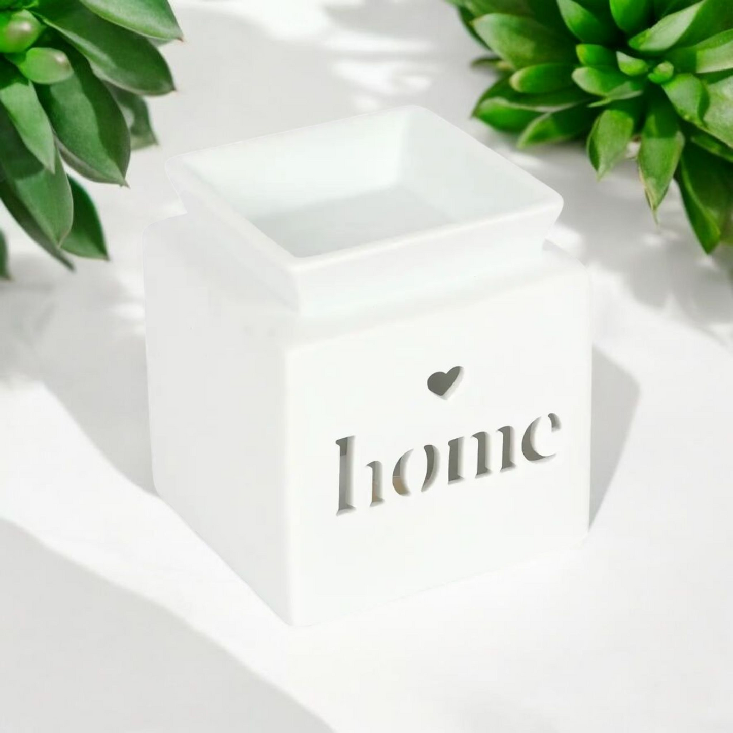 White Home Cut Out Tealight Melt Burner