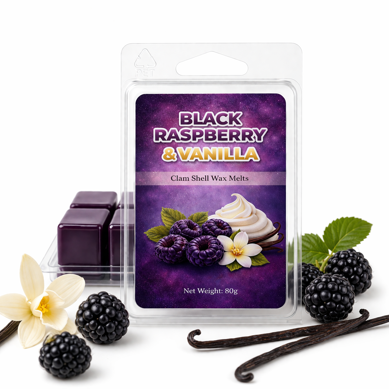 Black Raspberry & Vanilla Clam shell Soy Wax Melt