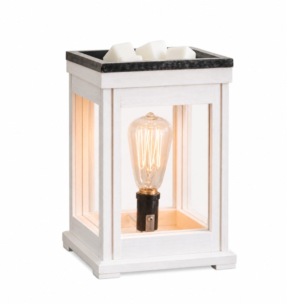 Weathered White Edison Bulb Illumination Electric Wax Melt Warmer