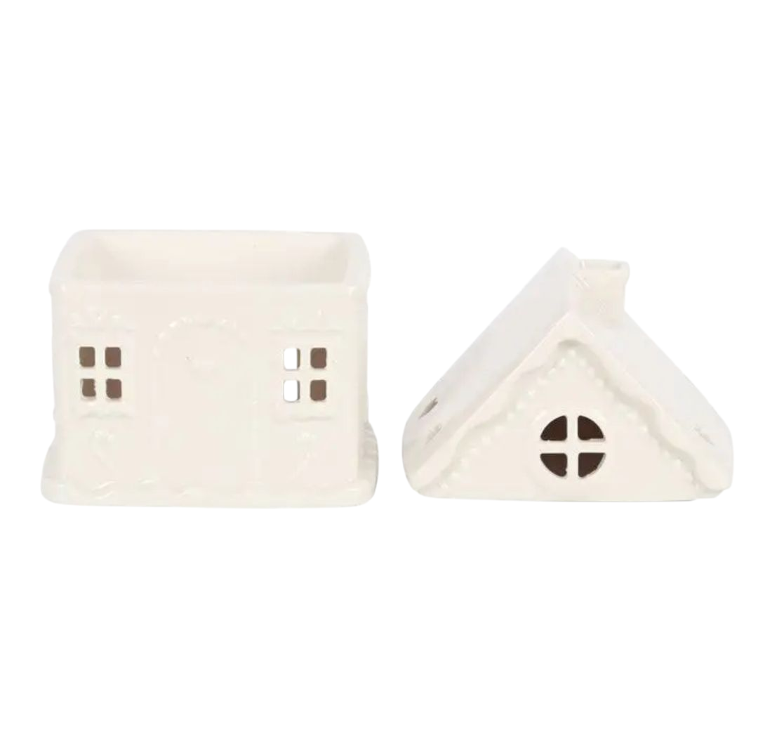 White Gingerbread House Tealight Melt Burner