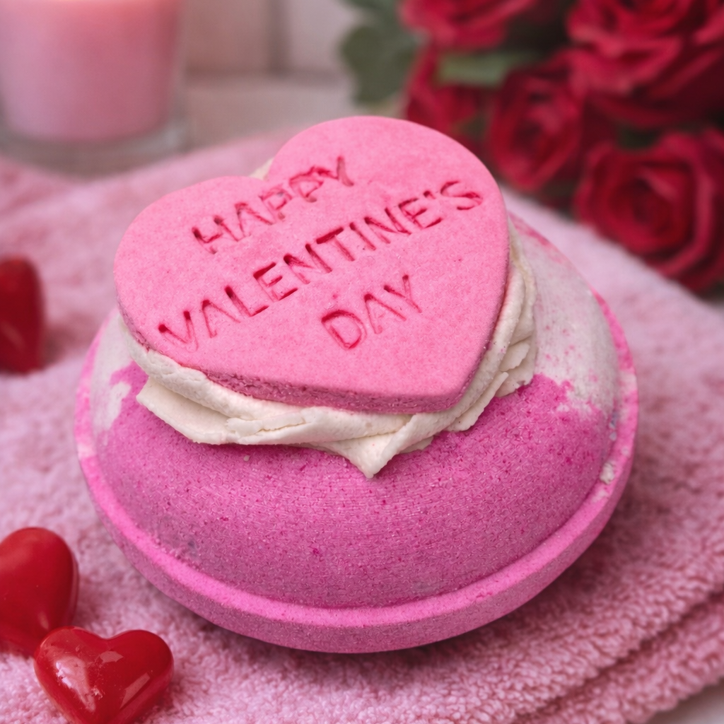 Strawberry Milk Donut Valentines Day Bath Bomb