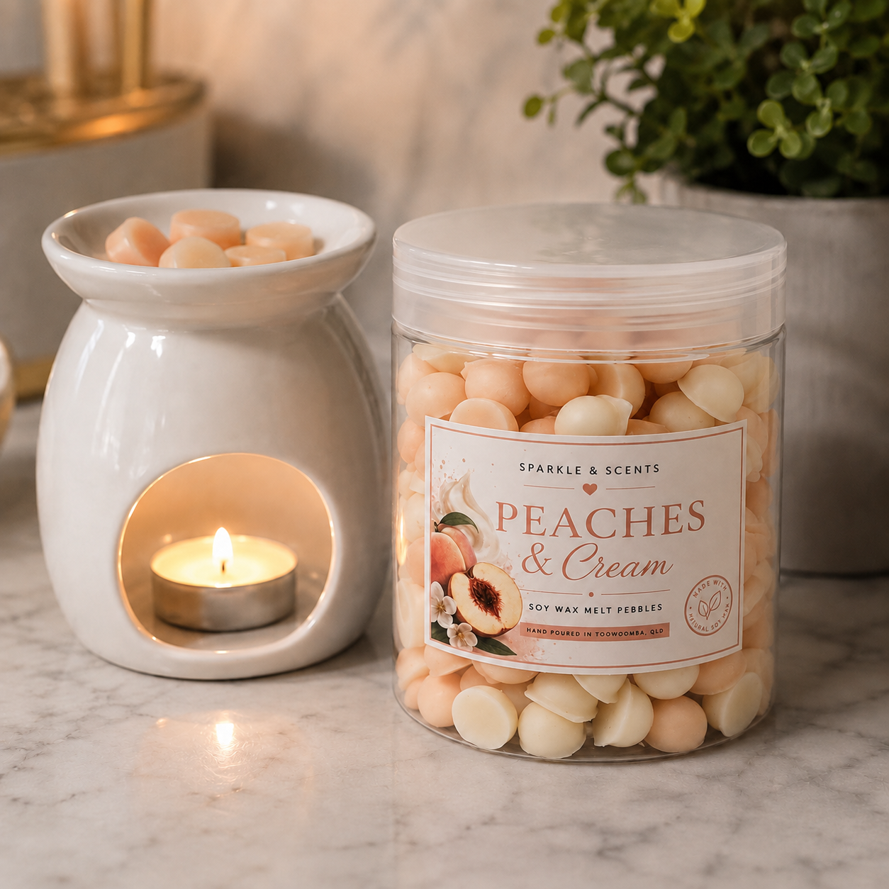 Peaches & Cream Wax Melt Pebbles