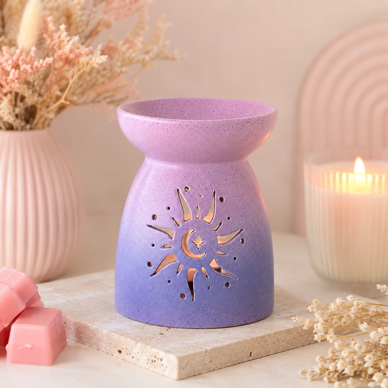 Purple Sun Cut Out Tealight Wax Melt Warmer