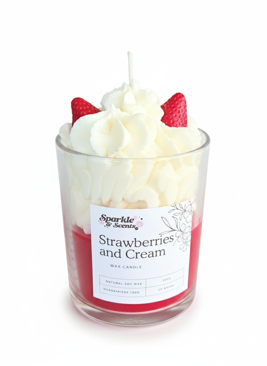 Strawberries and Cream Dessert Soy Candle