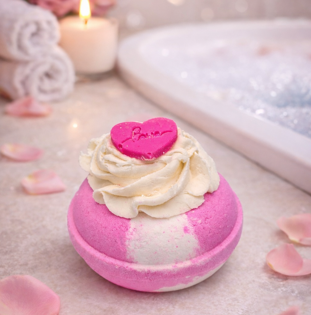 Strawberry Milk Donut Valentines Day Bath Bomb