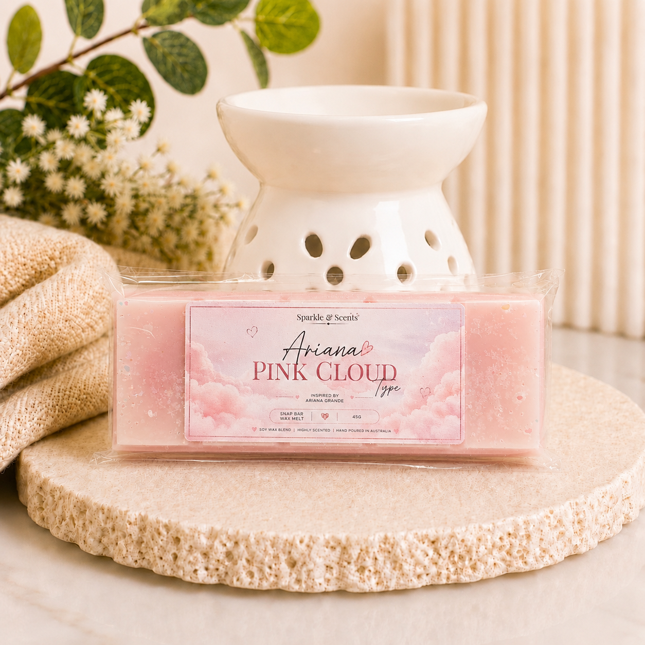 Ariana Pink Cloud Type Snap Bar Wax Melt