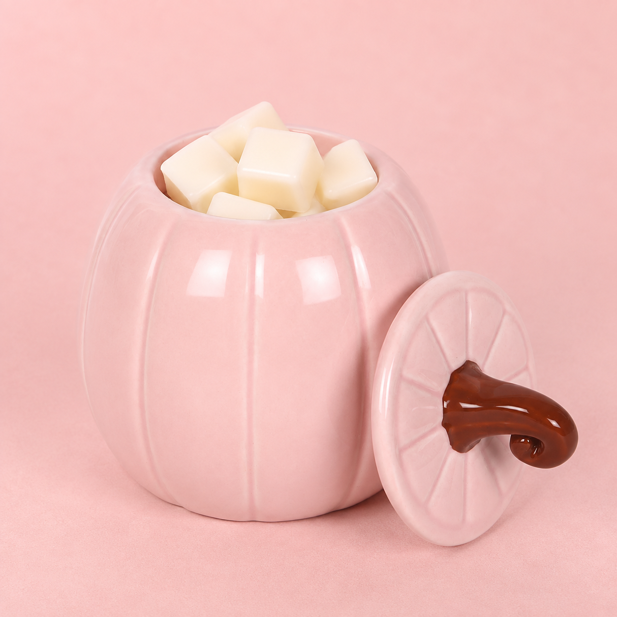 Pink Curly Pumpkin Tealight Wax Melt Warmer