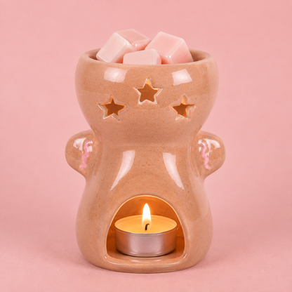 Pink Gingerbread Man Tealight Wax Melt Warmer