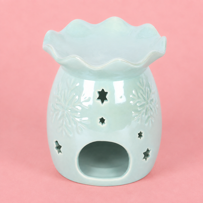 Iridescent Blue Snowflake Tealight Wax Melt Warmer