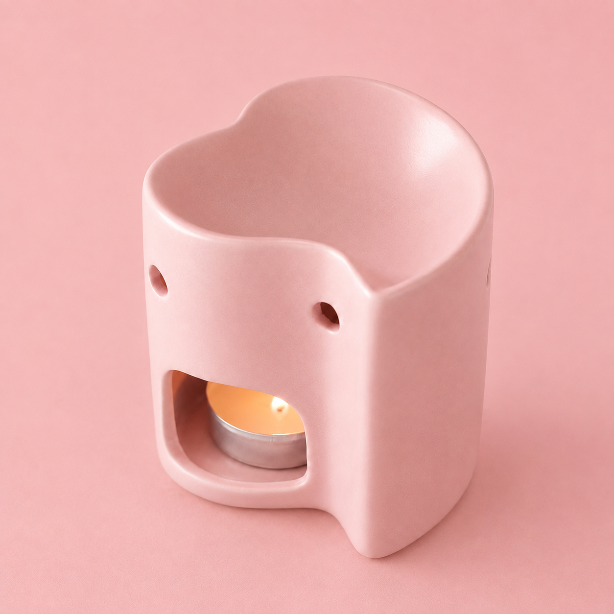 Pink Heart Tealight Wax Melt Warmer