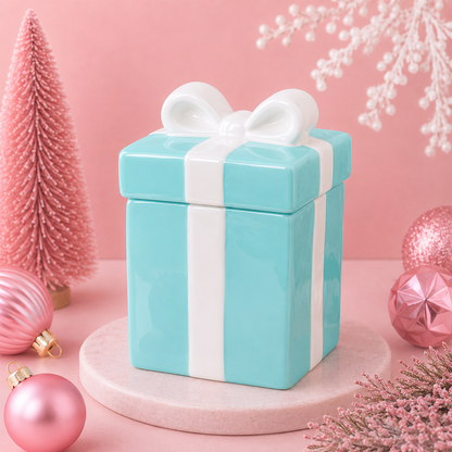 Blue Christmas Present Tealight Wax Melt Warmer