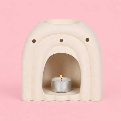 Cream Speckle Arch Tealight Wax Melt Warmer
