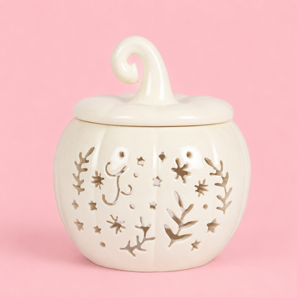 Cream Folk Pumpkin Tealight Wax Melt Warmer