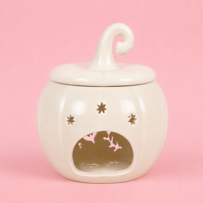 Cream Folk Pumpkin Tealight Wax Melt Warmer