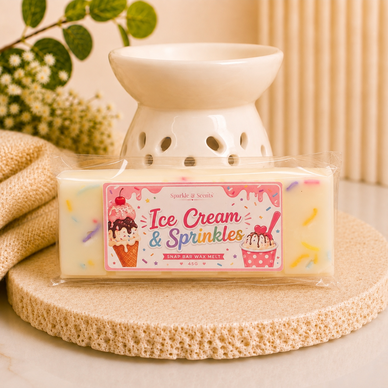 Ice Cream & Sprinkles Snap Bar Wax Melt