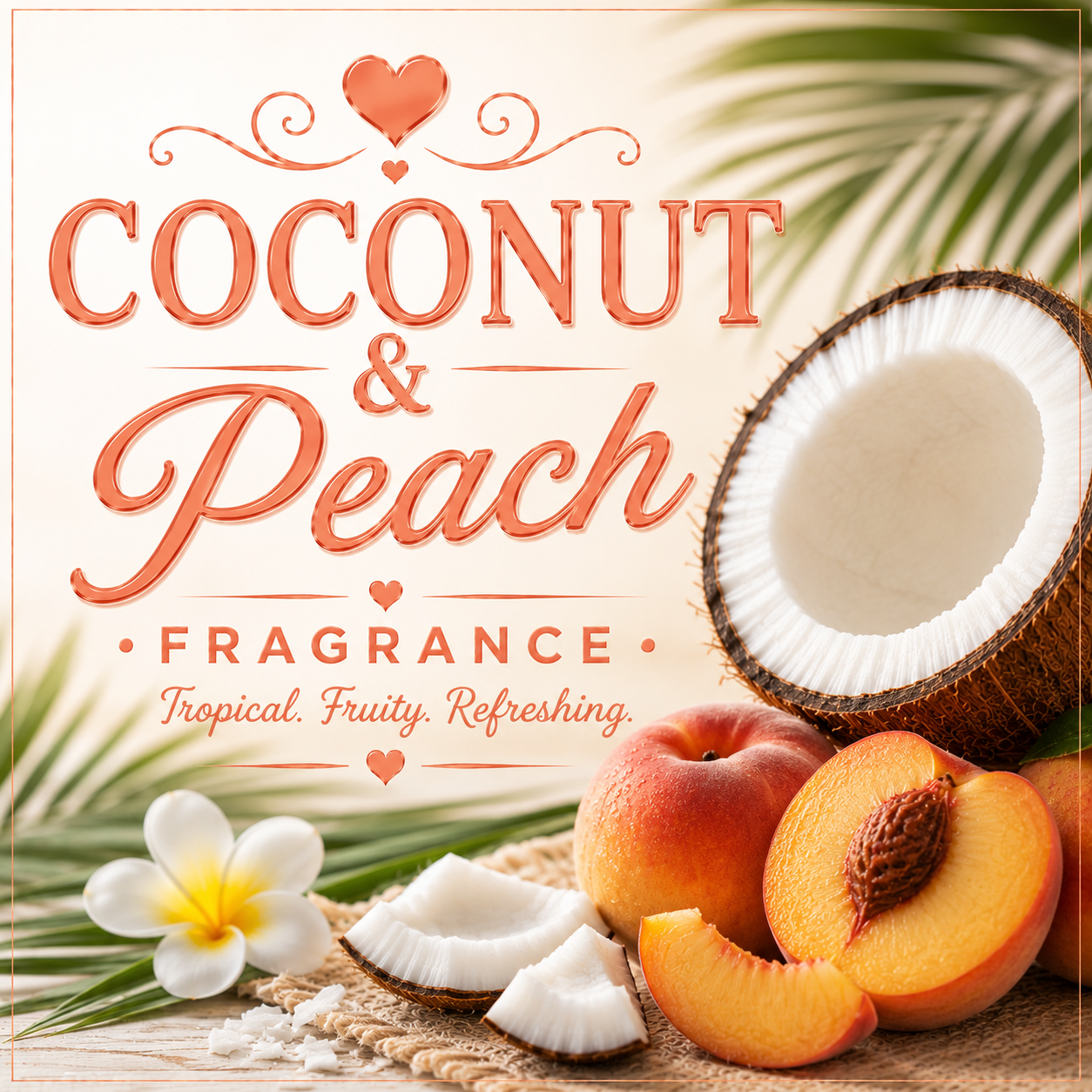 Coconut & Peach Clamshell Wax Melt