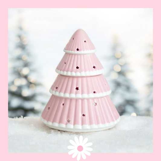 Pink Christmas Tree Tealight Melt Burner