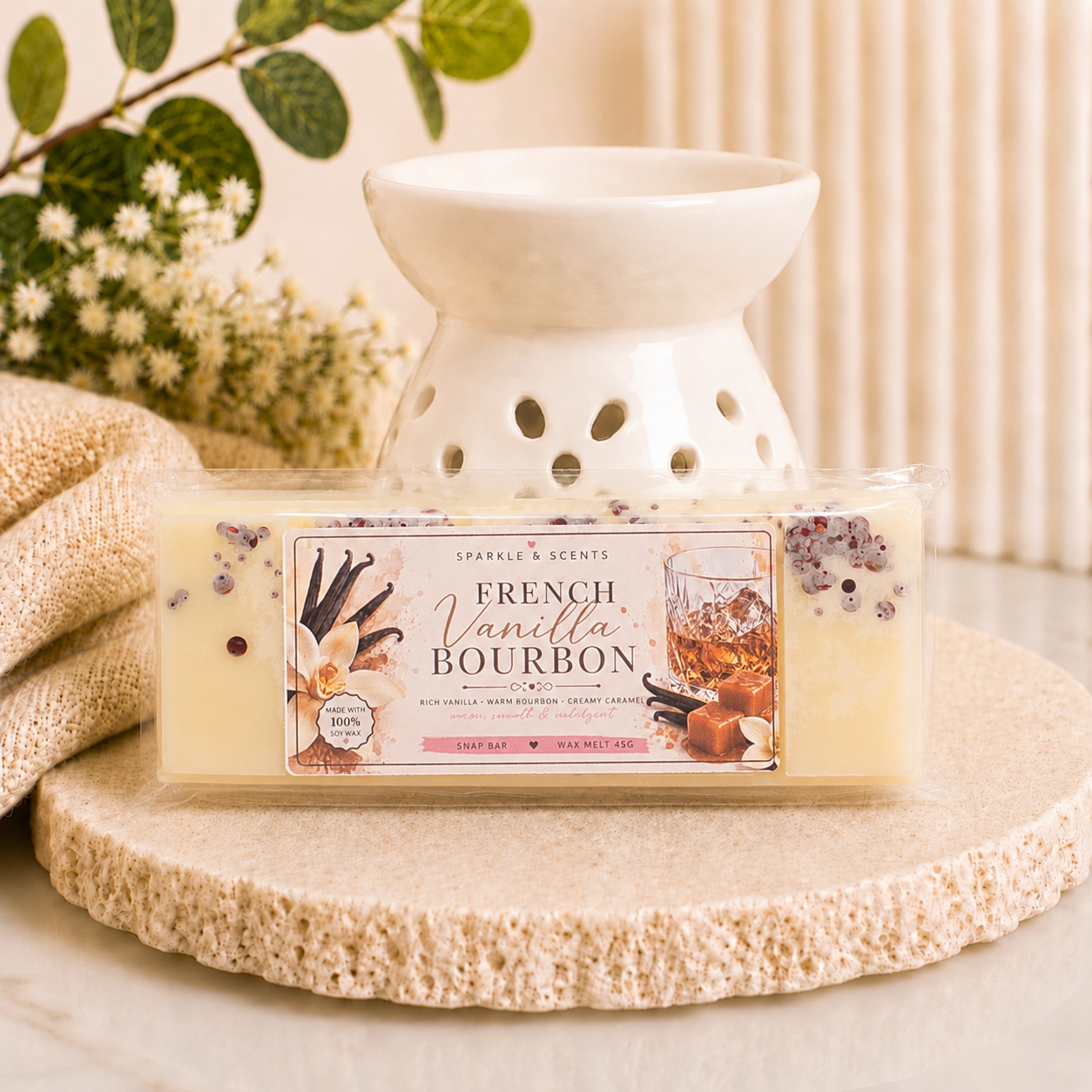 French Vanilla Bourbon Snap Bar Wax Melt
