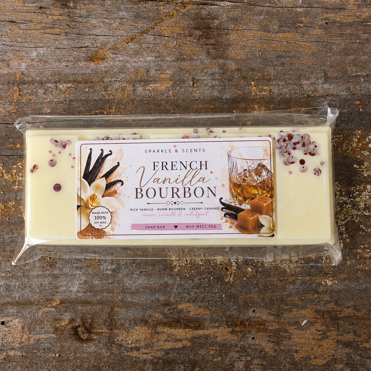 French Vanilla Bourbon Snap Bar Wax Melt