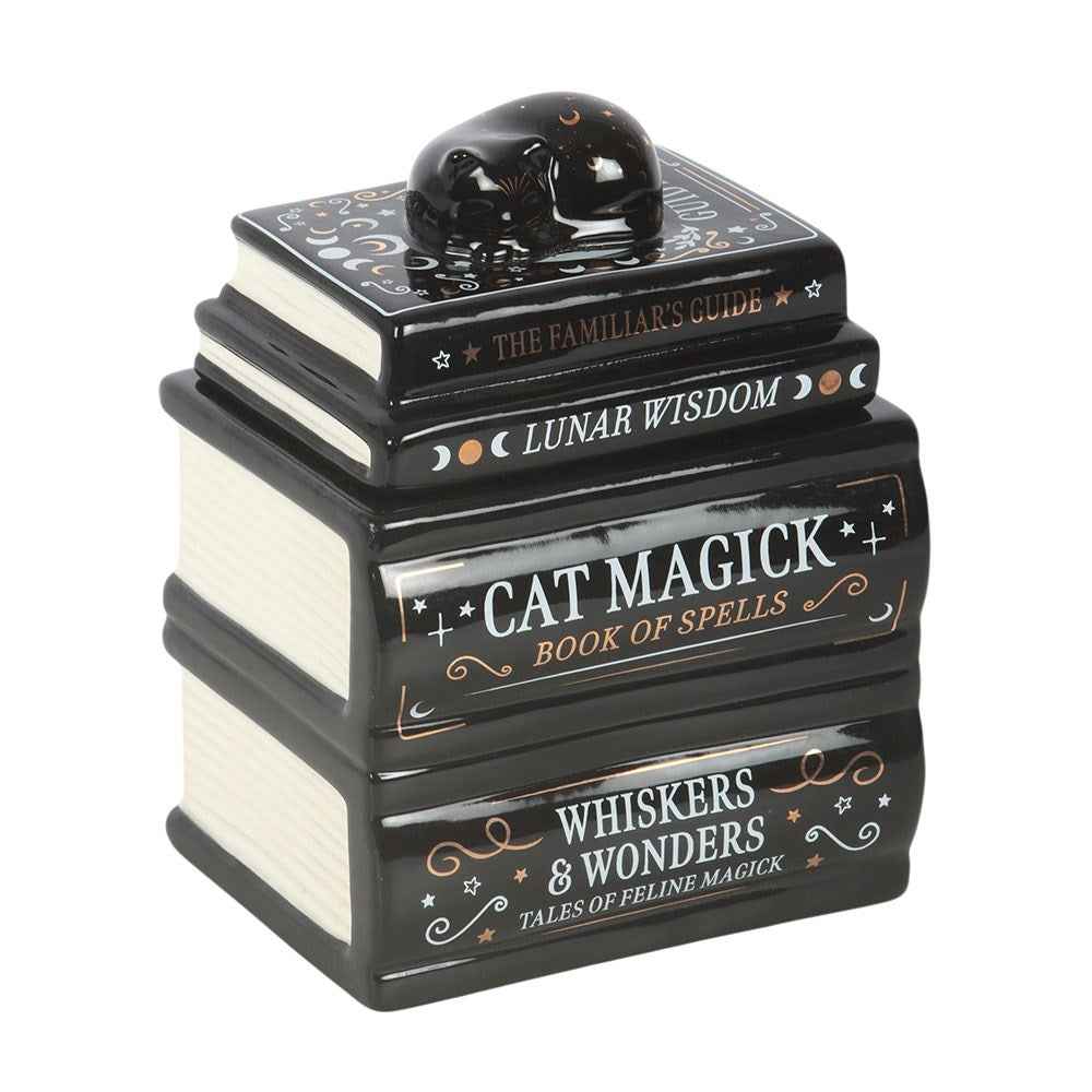 Black Cat Book Stack Tealight Wax Melt Warmer