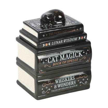 Black Cat Book Stack Tealight Wax Melt Warmer