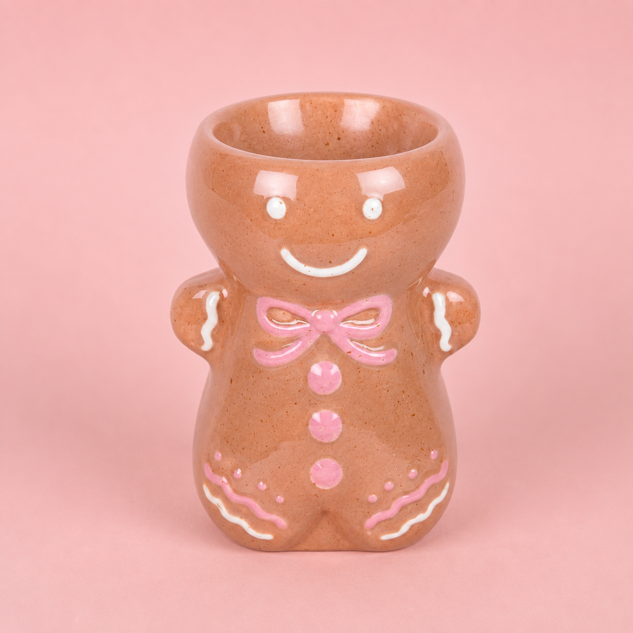 Pink Gingerbread Man Tealight Wax Melt Warmer
