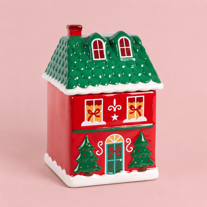 Red Christmas House Tealight Wax Melt Warmer