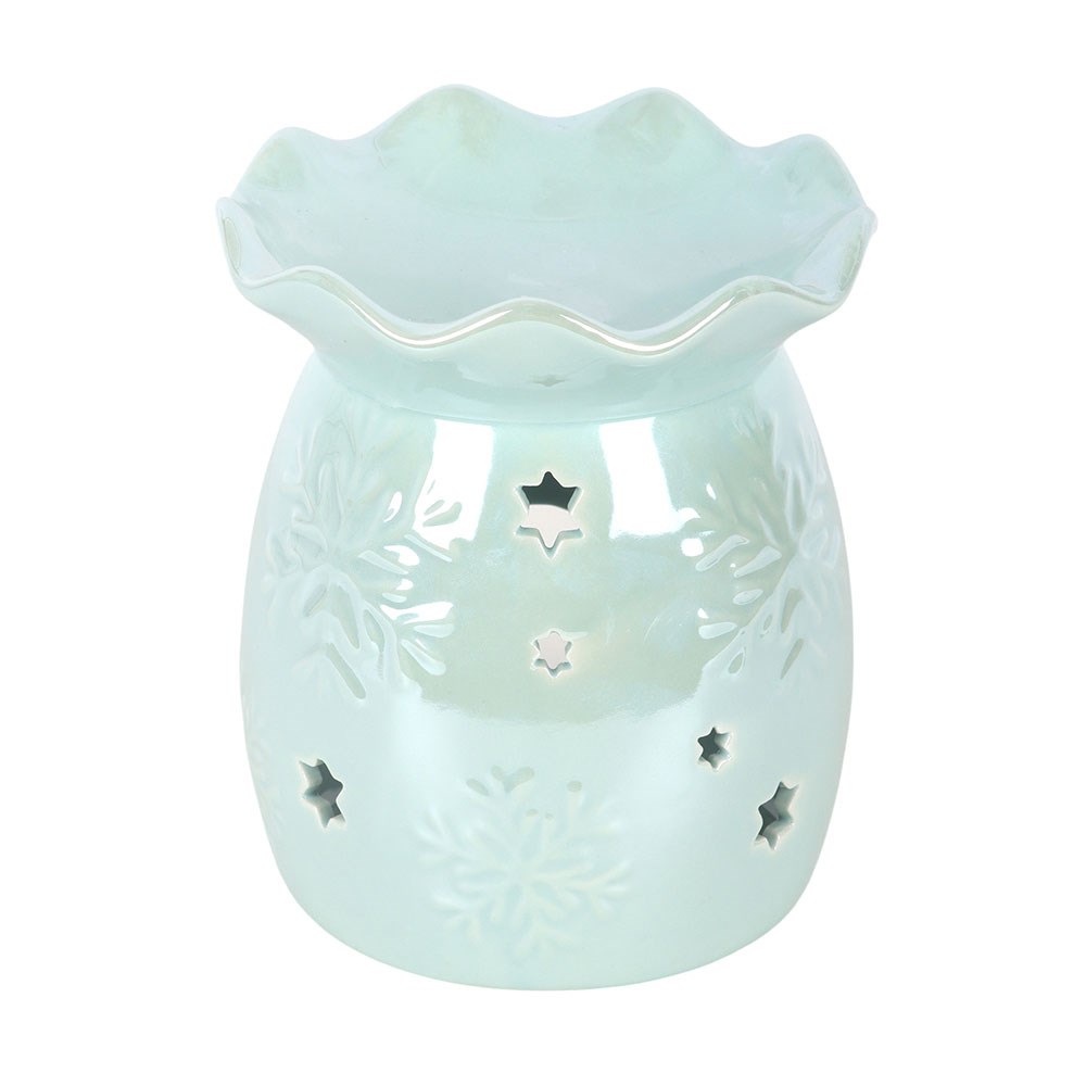 Iridescent Blue Snowflake Tealight Wax Melt Warmer