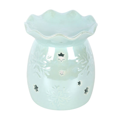 Iridescent Blue Snowflake Tealight Wax Melt Warmer