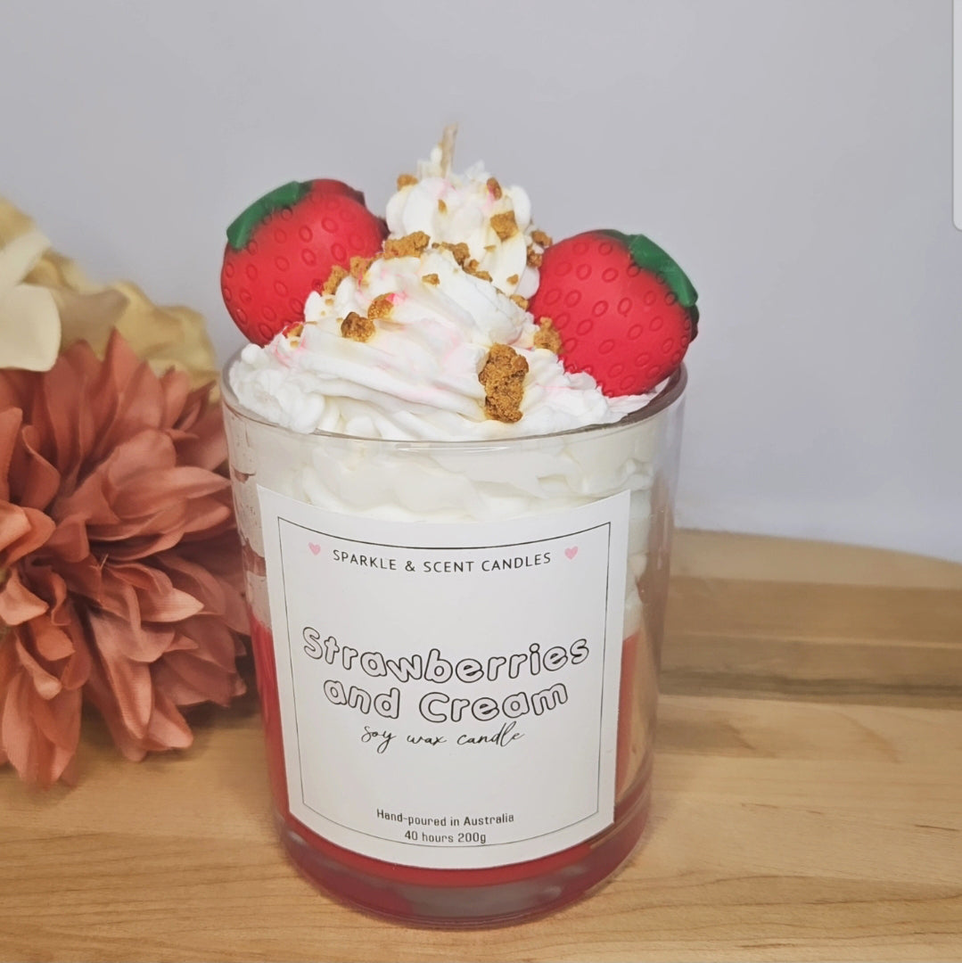 Strawberries and Cream Dessert Soy Candle