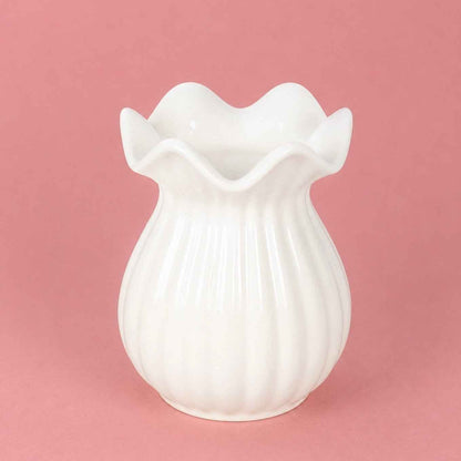 White Pleated Flare Tealight Melt Warmer