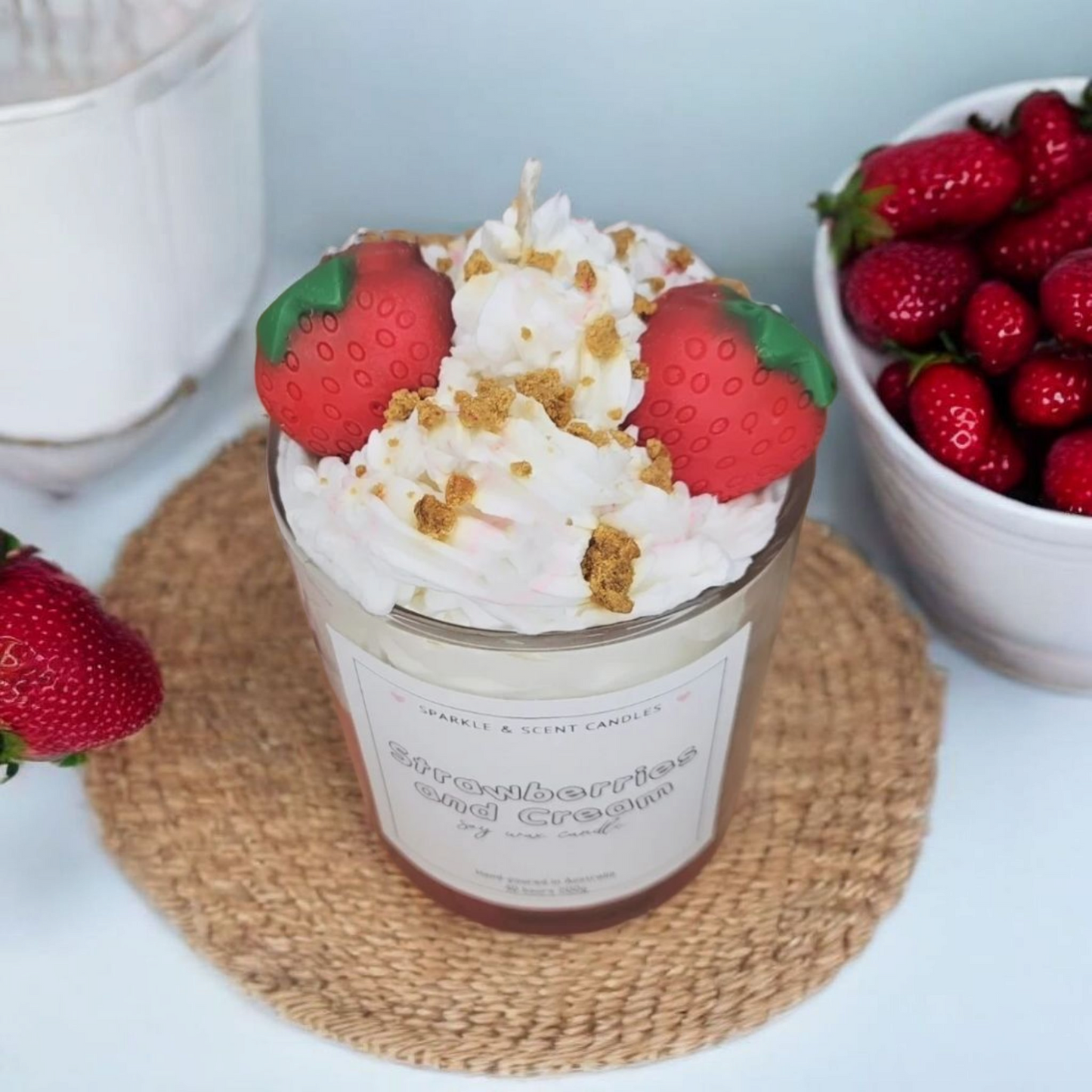 Strawberries and Cream Dessert Soy Candle