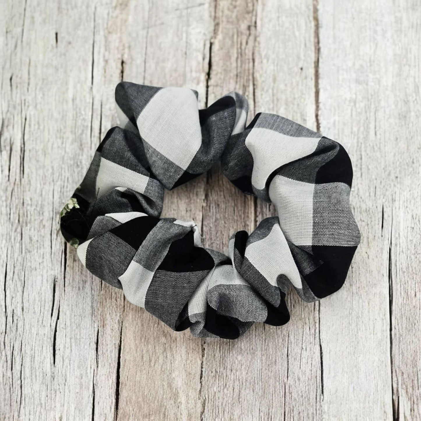 Black Gingham Scrunchie
