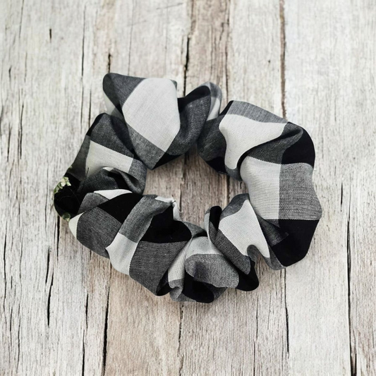 Black Gingham Scrunchie