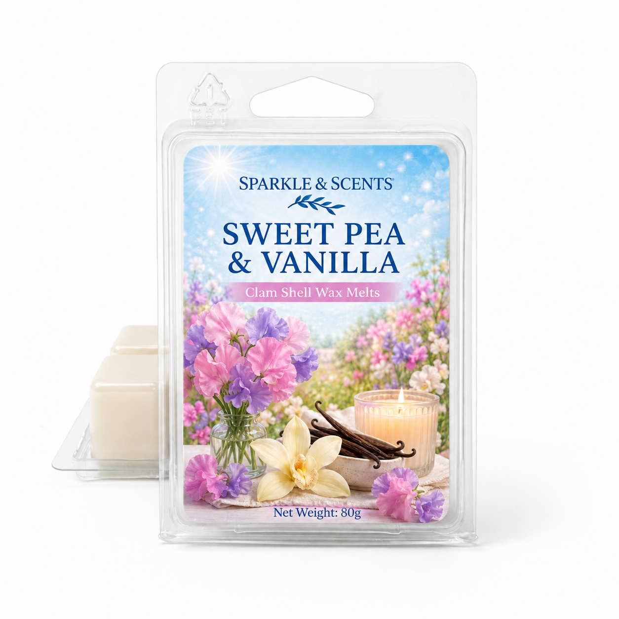 Sweet Pea & Vanilla Clamshell Soy Wax Melt