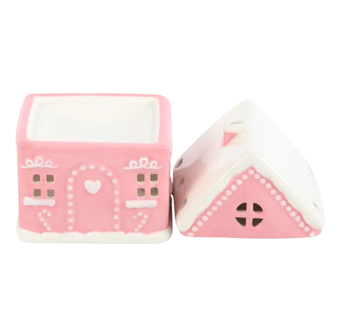 Pink Gingerbread House Tealight Melt Warmer