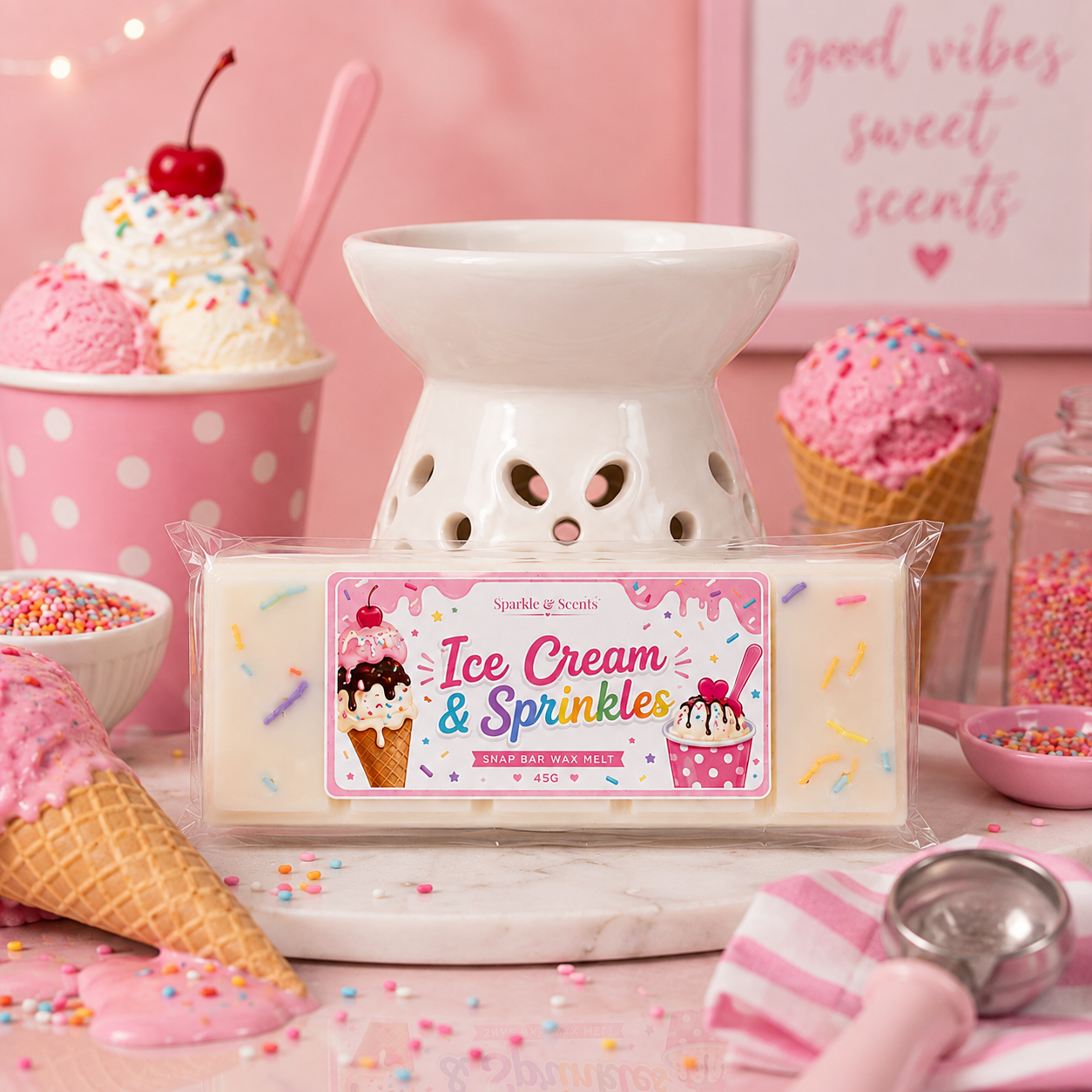 Ice Cream & Sprinkles Snap Bar Wax Melt