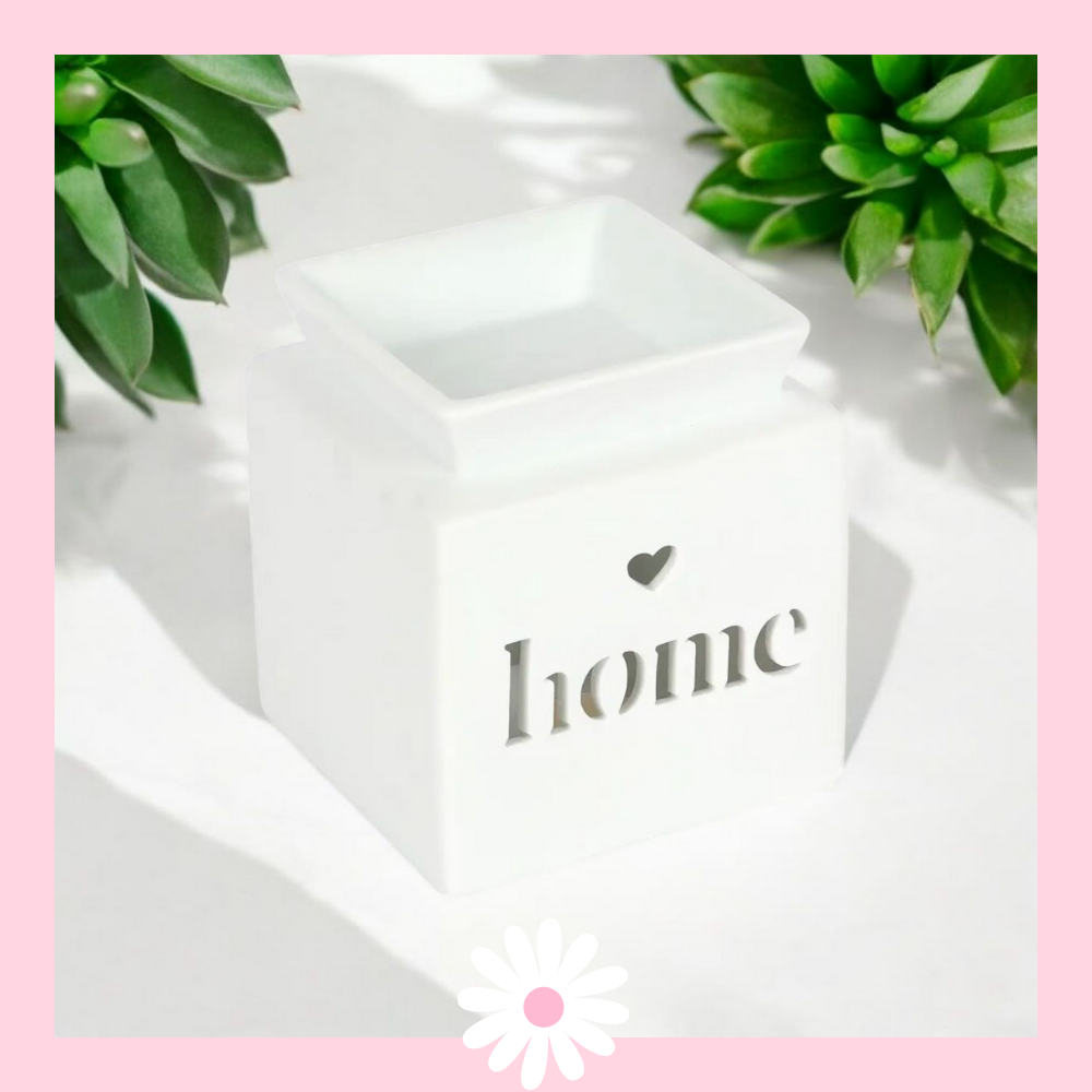 White Home Cut Out Tealight Melt Burner