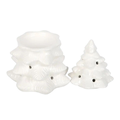 White Winter Fir Tree Tealight Wax Melt Warmer
