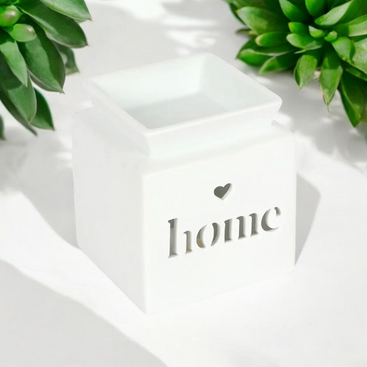 White Home Cut Out Tealight Wax Melt Warmer