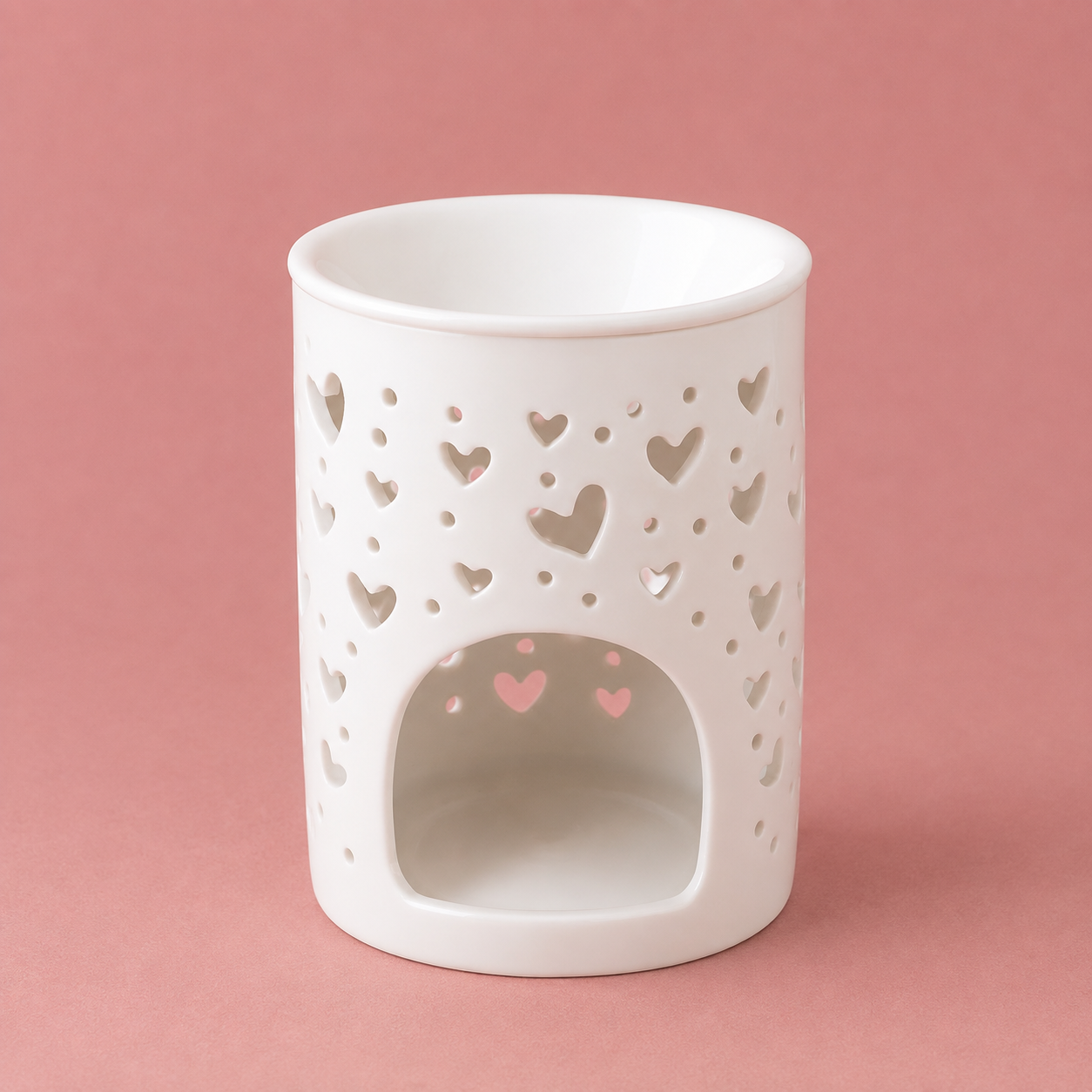 White Heart Cut Out Tealight Wax Warmer