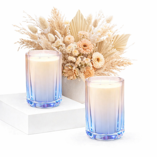 Ombre Blue and Pink Medium Soy Candle