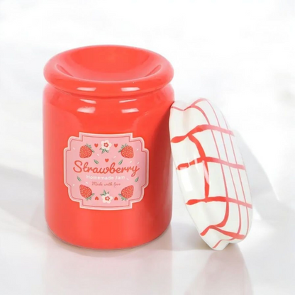 Strawberry Jam Jar Tealight Wax Melt Warmer